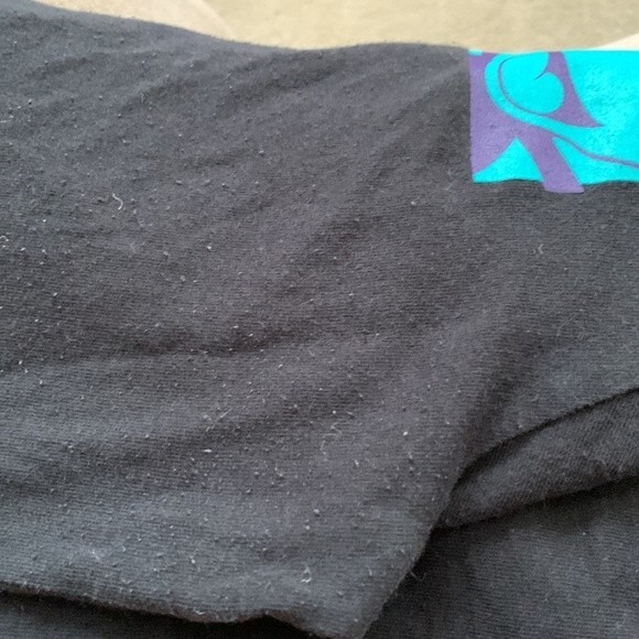 Disney Mickey Mouse Black Turquoise Purple Graphic Crewneck LS T-shirt Adult L - Picture 10 of 10